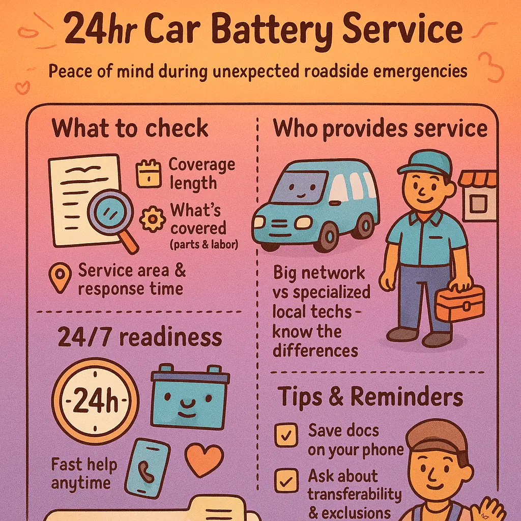 24 hour car battery service - Insurance