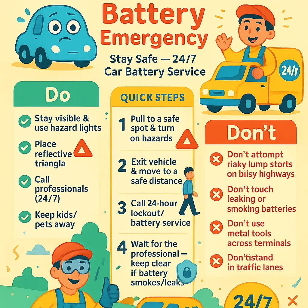 24 hour car battery service - Lockout