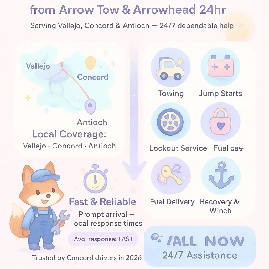 arrow towing vallejo ca - Concord